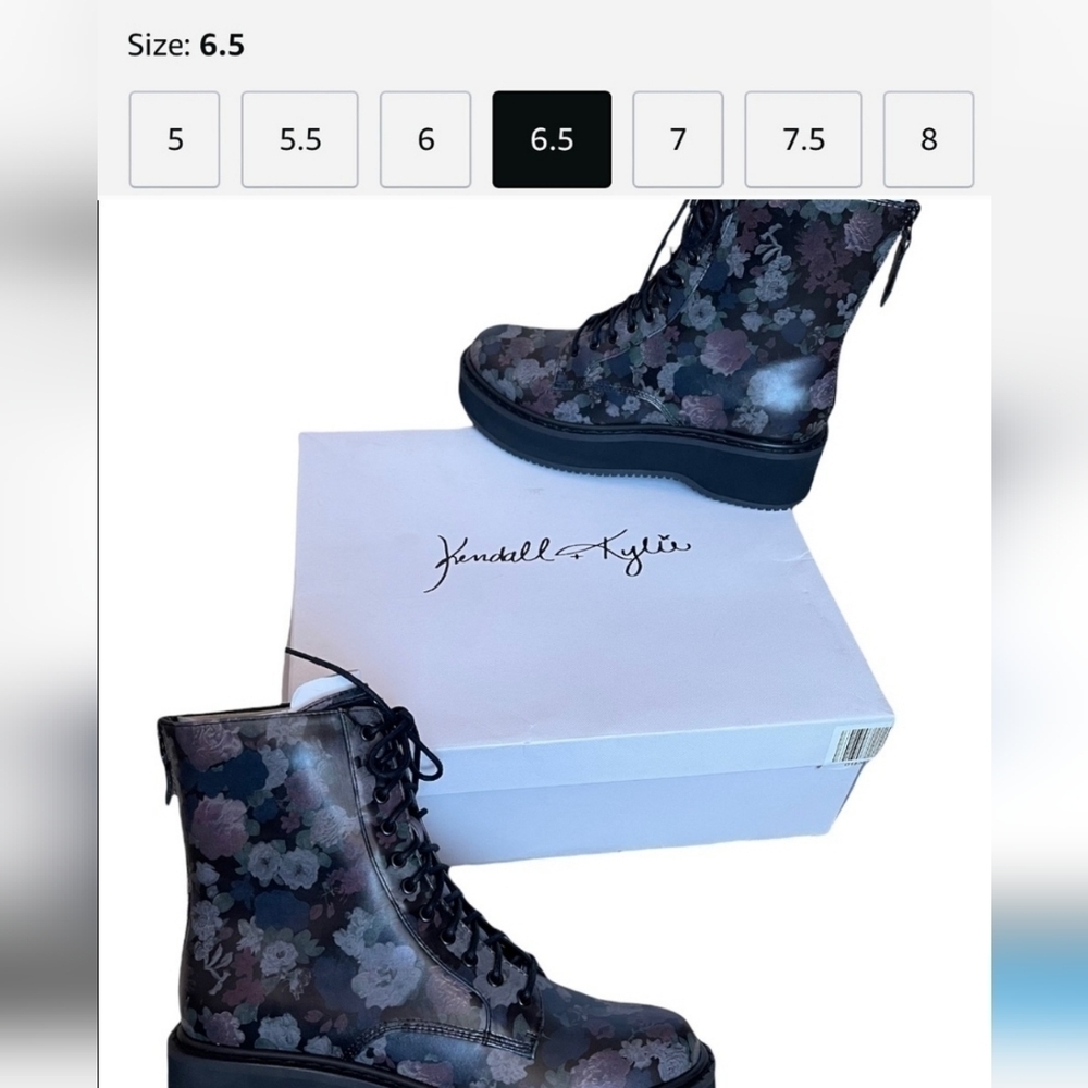 Kendall & Kylie Floral Combat Boots Women's Size 6.5 NWT - NIB - Picture 8 of 11